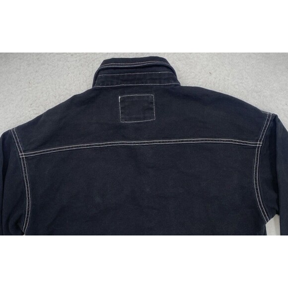 Forever 21 Jacket Men's Small Black Denim Trucker Button-Up Jean Dark Wash - Picture 11 of 11